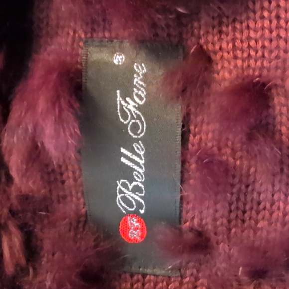 Belle Fare Rabbit Fur Vest Burgundy size medium - Picture 9 of 10